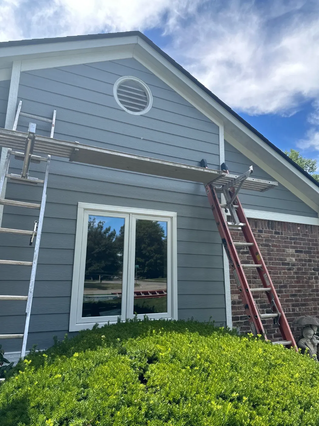 Storm damage documentation on a Noblesville commercial building