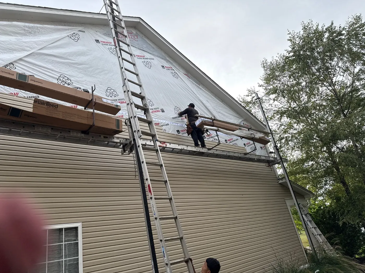 Tarping and dry-in on a Noblesville commercial roof